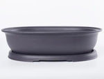 CZ Grain 14 Inch Oval Bonsai Pots and Drip Tray - Heavy Duty Display Pots