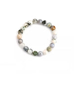 CZ Grain Tree Agate Soothing Crystal Chakra Bracelets for Men and Women Meditation and Calming