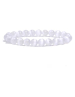 CZ Grain Natural Powerful Selenite Bracelet Healing Crystal Energy Stone Concentration Spirituality