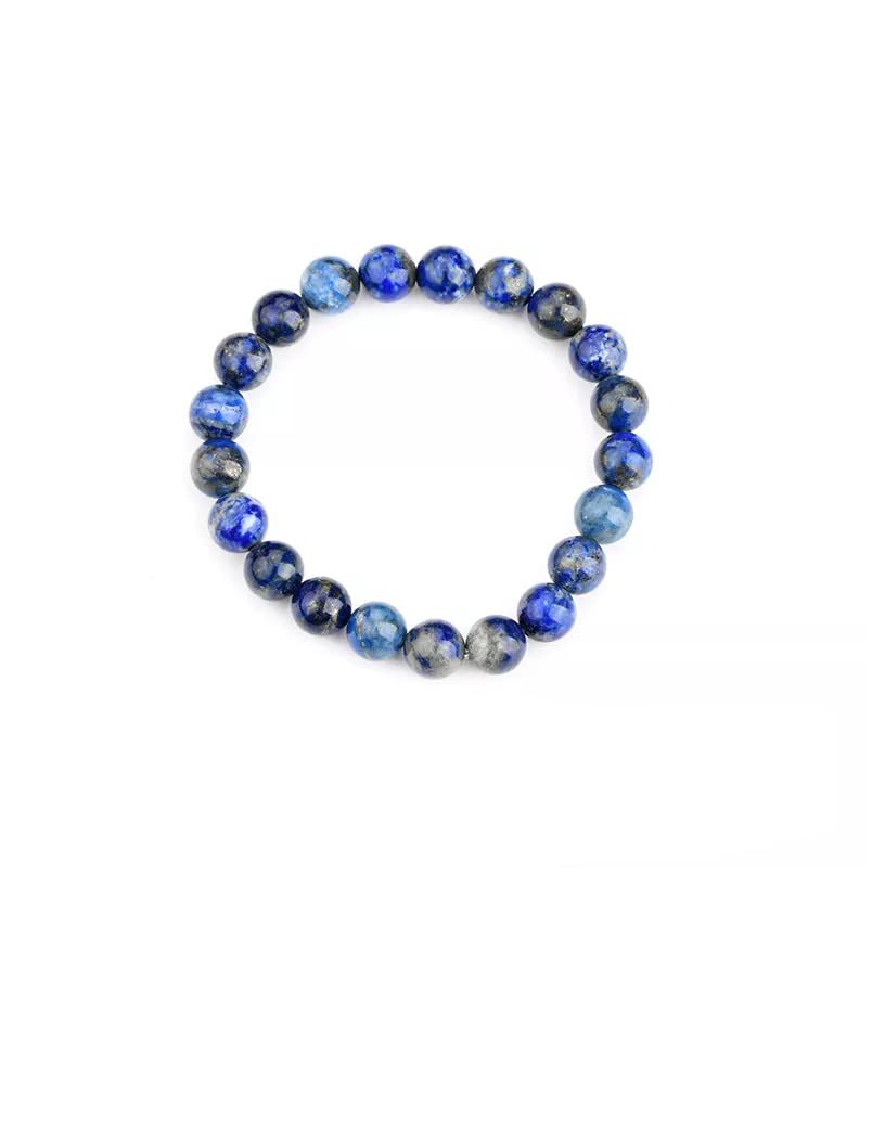 CZ Grain Lapis Soothing Crystal Chakra Bracelets for Men and Women Meditation and Calming