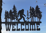 CZ Grain Bigfoot Great Outdoors Welcome Sign Metal Art - Made in USA - Yard or Garden Art, Silhouette Art