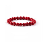 CZ Grain Red Howlite Soothing Crystal Chakra Bracelets for Men and Women Reduce Stress and Anger