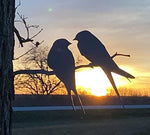 CZ Grain Love Birds on a Branch Metal Art - Made in USA