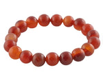 CZ Grain Carnelian Crystal Bracelet - 8mm Stones - Attract Love and Luck