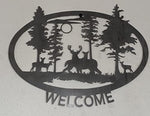 CZ Grain Great Outdoors Welcome Sign Metal Art - Made in USA - Yard or Garden Art, Silhouette Art