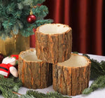 CZ Grain 3 Inch Tree Bark Flower Pots, Christmas Decor (3 Pack)