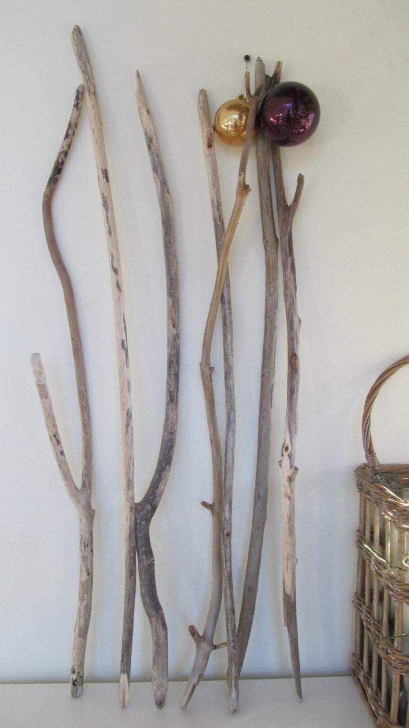 Driftwood Macrame Decor - 4 Pieces - 40-60 inches Long, Approx 1 inch Thick. 4 Separate Long Pieces