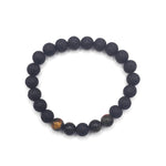 CZ Grain 3 Stone Tiger Eye & Lava Rock Essential Oil Diffuser Bead Bracelet