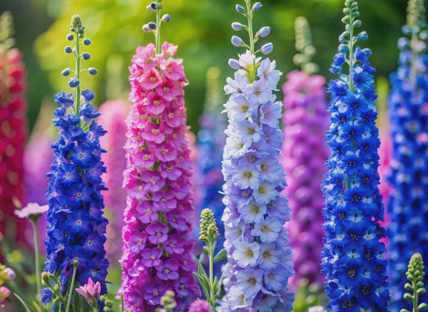 Mixed Color Delphinium Flower Seeds - 100+ Seeds - Grow Stately Delphinium Wildflowers
