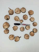 20 Real Cedar Wood Discs. Wooden Coins, Great for Crafts and DIY, Wood Button Slices. 20 Pack. Size Varies from 1 in. to 2.5 in Wide.
