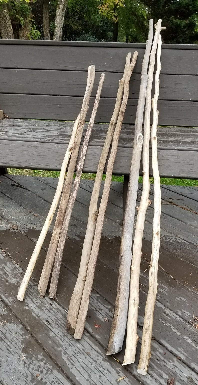 Driftwood Pole 3 Foot Long (4pack)- Beautiful Vase or Crafting Decor - Hard to Find, Hand Picked, Wedding, Venue Decor, Macrame