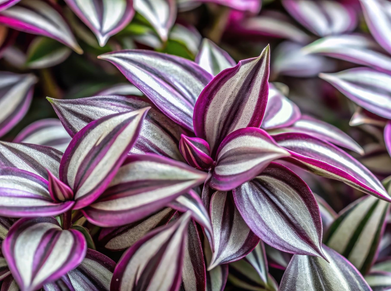 4 Tradescantia Spiderwort Cuttings to Grow - Easy to Grow Silver and Purple Wandering Jew Vine