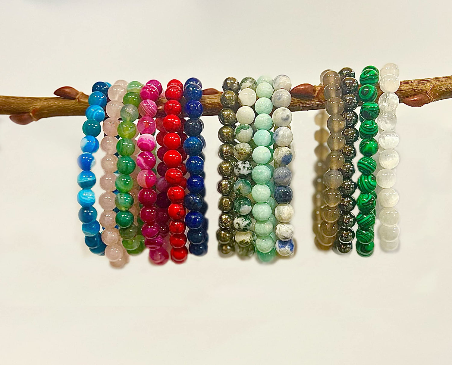 CZ Grain Soothing Crystal Chakra Bracelets for Men and Women Calming Healing Positivity