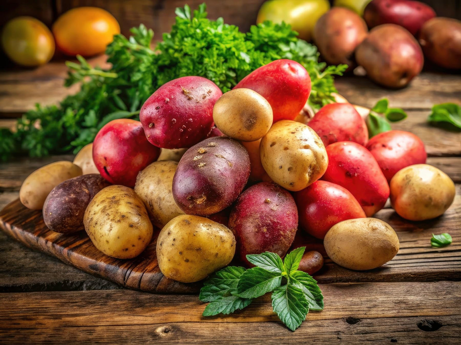 5 Pounds Mixed Seed Potatos for Planting - Easy to Grow - Red Pontiac, Yukon Gold and Adirondack Blue Seed Potatos