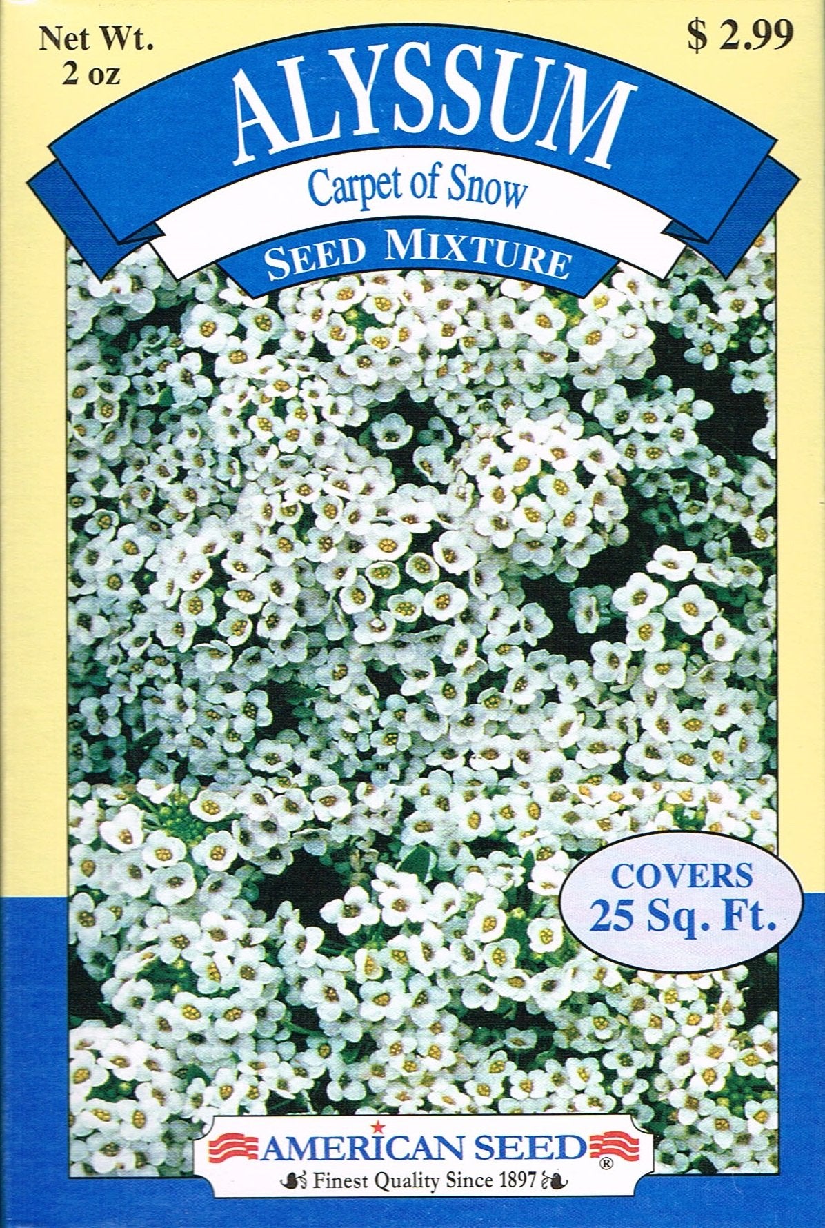 American Seed AS20AL Alyssum Seed Mixture, Carpet of Snow, 25 Square Foot Shaker Box (2 Ounce)