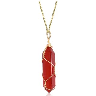 CZ Grain Carnelian Love Crystal Necklace- Give Them as a Gift to Have That Person Fall in Love with You