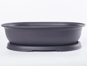 CZ Grain Giant 18 Inch Oval Bonsai Pot and Drip Tray - Biggest Bonsai Display Pot on The Internet