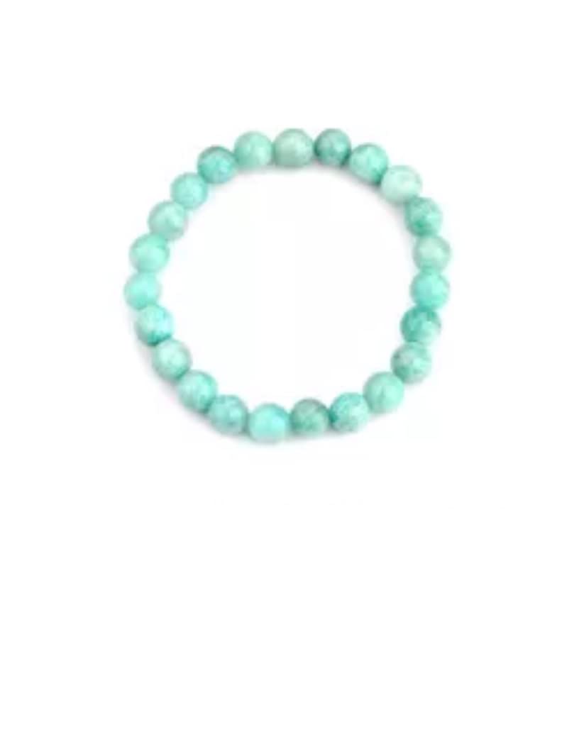 CZ Grain Amazonite Soothing Crystal Chakra Bracelets for Men and Women Meditation and Calming