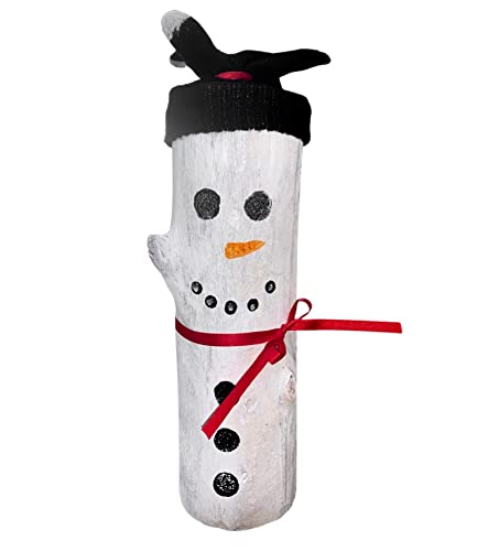 Large Driftwood Snowman - 12 Inches Tall - Handmade in USA