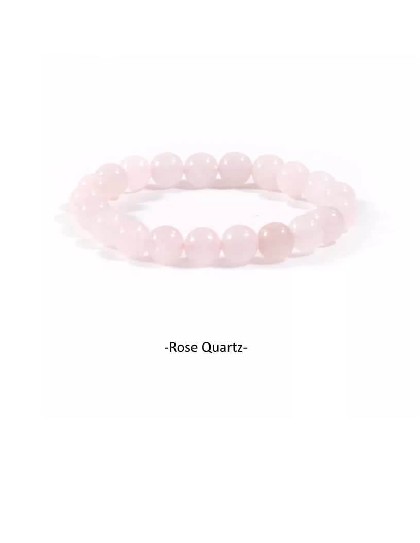 CZ Grain Rose Quartz- Love Stone Bracelet - Chakra