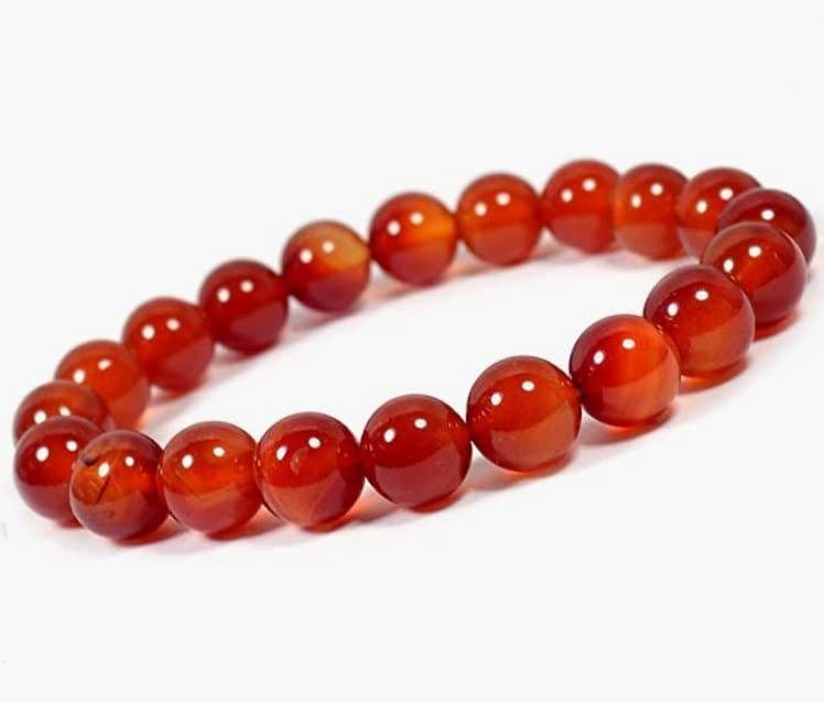 CZ Grain Carnelian Crystal Bracelet - 8mm Stones - Attract Love and Luck