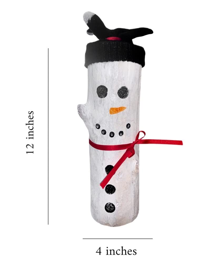 Large Driftwood Snowman - 12 Inches Tall - Handmade in USA