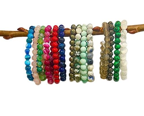 CZ Grain Soothing Crystal Chakra Bracelets for Men and Women Calming Healing Positivity