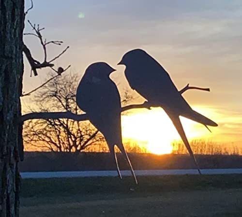 CZ Grain Love Birds on a Branch Metal Art - Made in USA