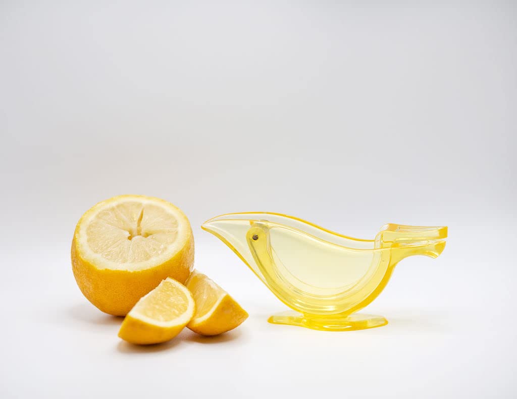 New Acrylic Lemon Slice Squeezer, Portable Transparent Fruit Juicer, Elegance Bird Shape, Hand Juicer for Orange Lemon Lime Pomegranate