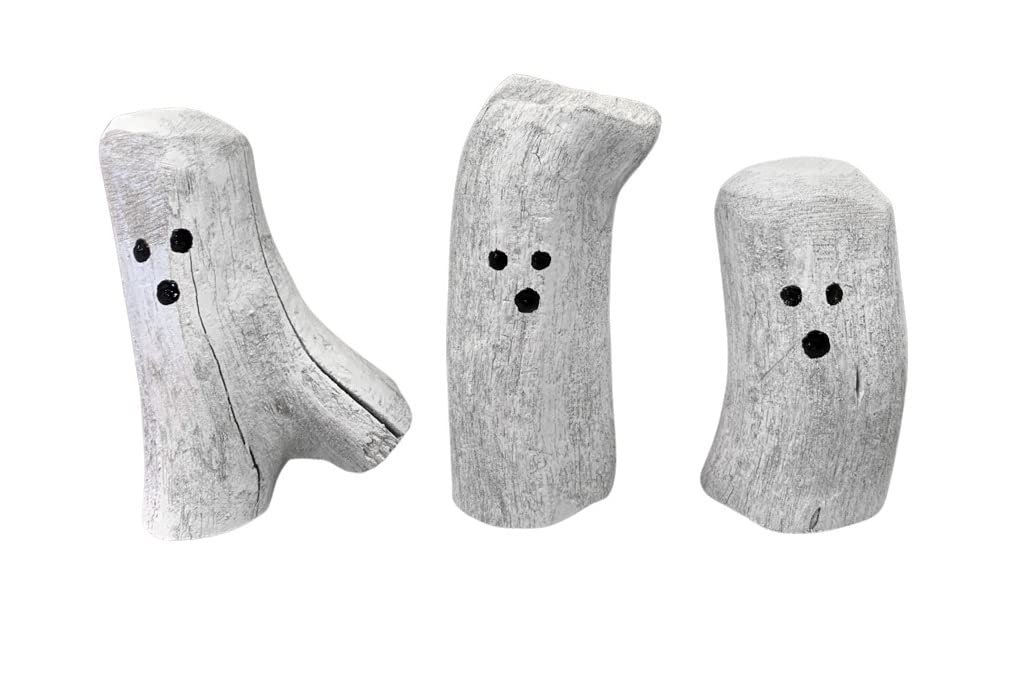 3 Driftwood Ghost Ornaments - Made in USA - Coastal Decor