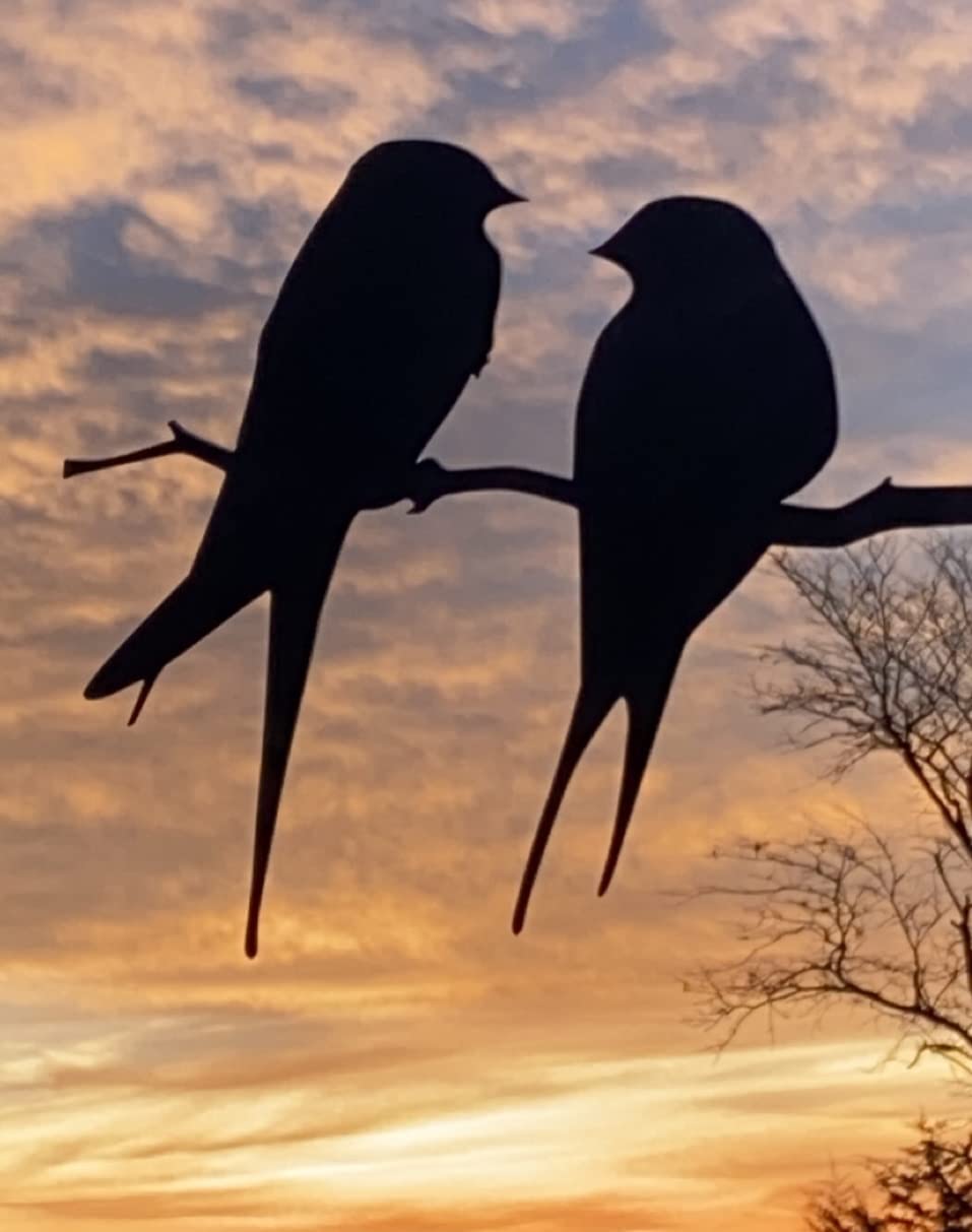 CZ Grain Love Birds on a Branch Metal Art - Made in USA
