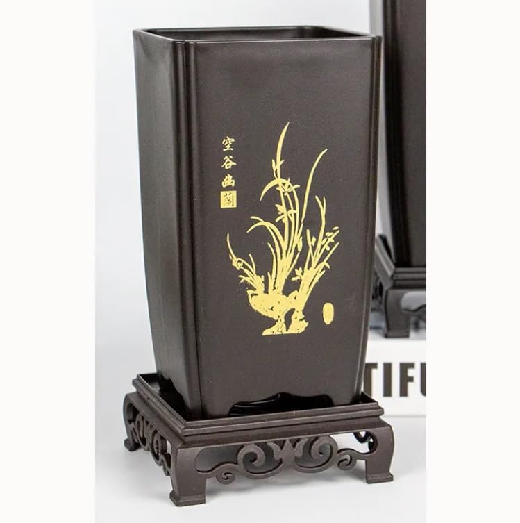 CZ Grain 7 Inch Tall Bonsaii Pot with Tray - Orchid Pot or Bonsai Tree Pot