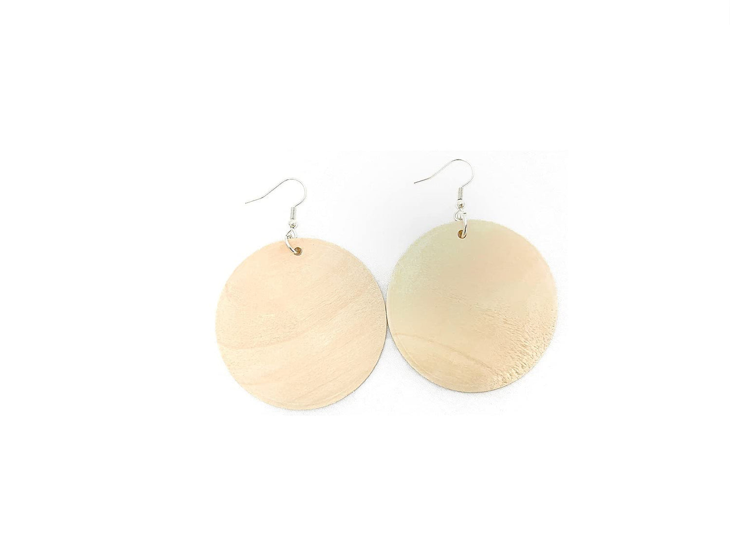Natural Round Wood Earrings - Handmade Boho Earrings - Macrame Style Women's Earrings, Bohemian Accesories