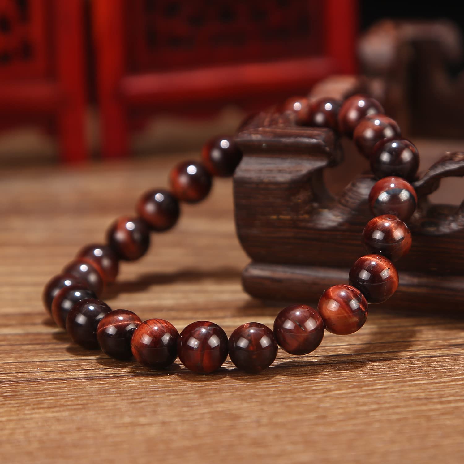 Tigereye Bracelet - Precious Gemstone Unisex Bracelet - 8mm Stones