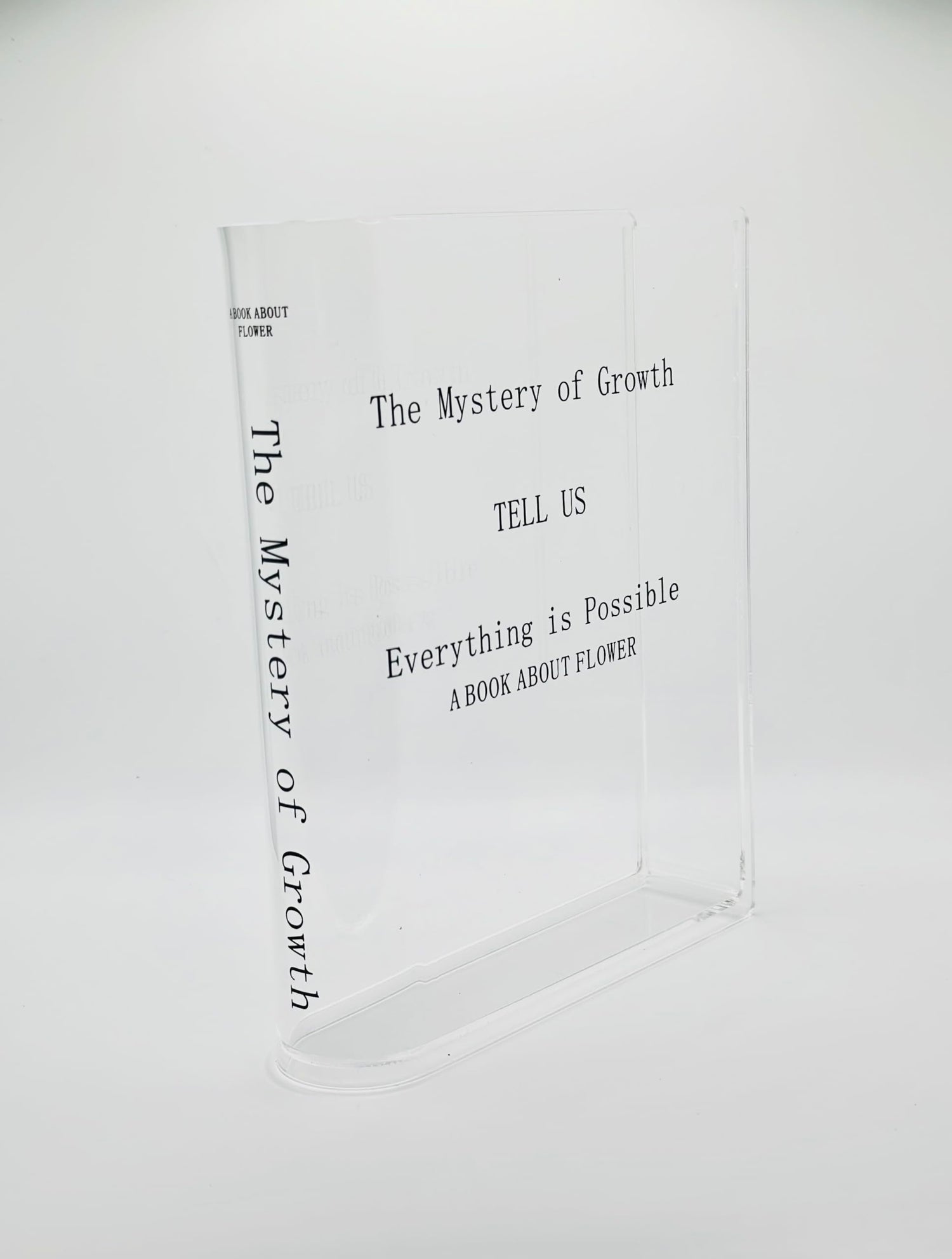 Bookend Clear Flower Vase, Cute Shelf Decor for Cut Flowers - Vases for Home Office Decor, A Book About Flowers