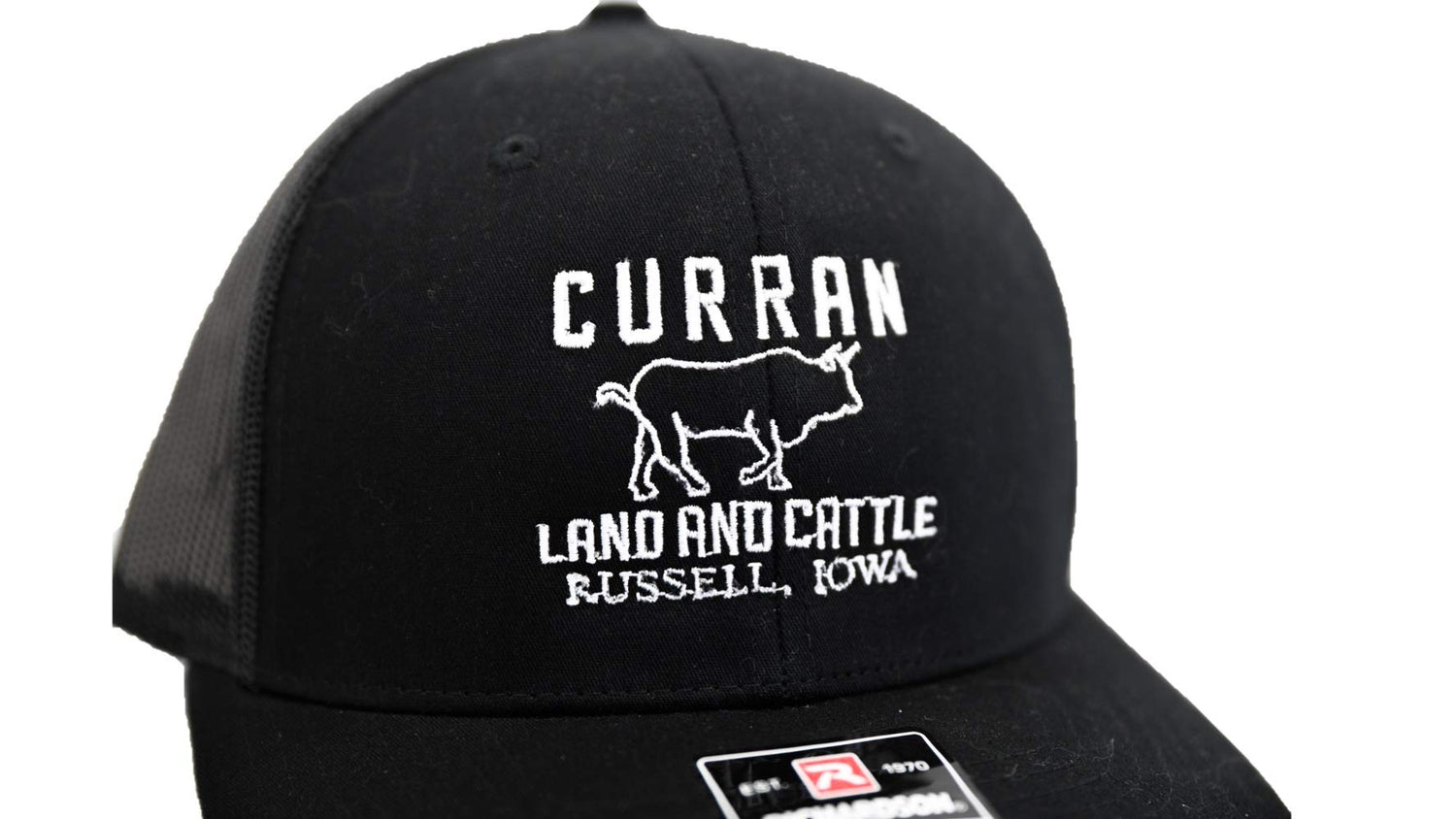 Trucker Hat - Curran Land and Cattle, Made in USA Black