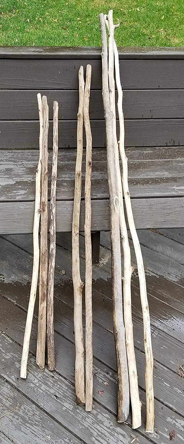 Two Driftwood Poles 4-5 Foot Long - Beautiful Vase or Crafting Decor - Hard to Find, Hand Picked, Wedding, Venue Decor, Macrame