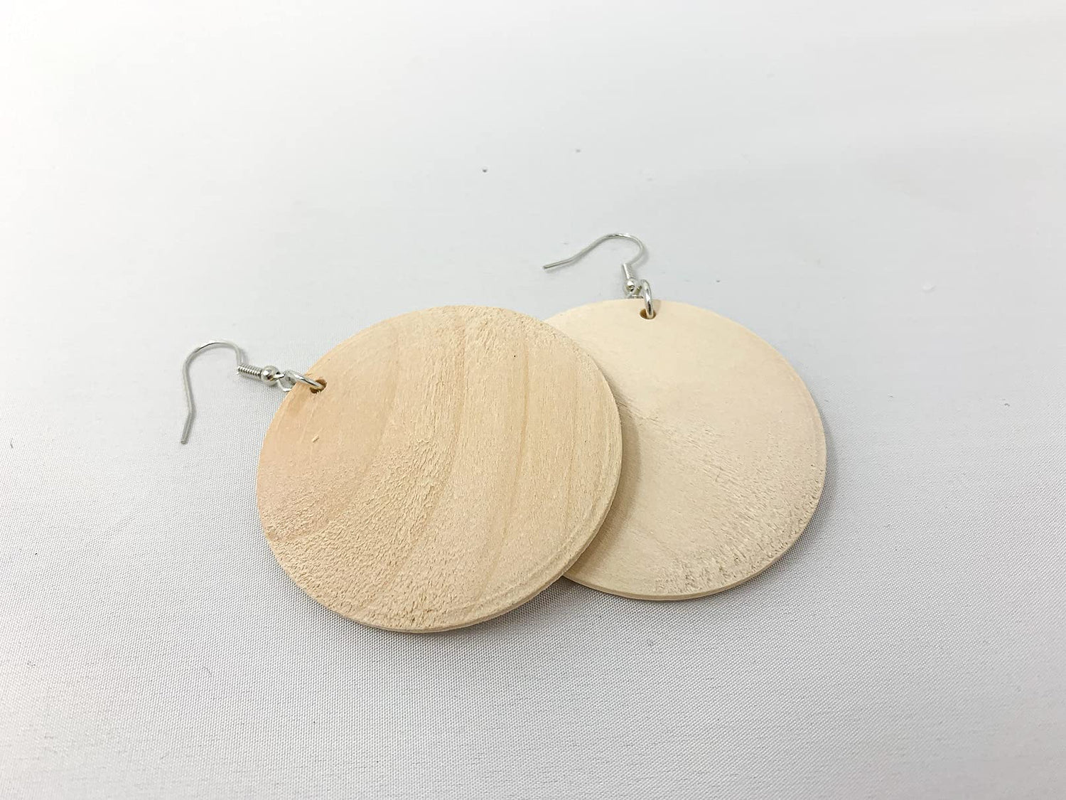 Natural Round Wood Earrings - Handmade Boho Earrings - Macrame Style Women's Earrings, Bohemian Accesories