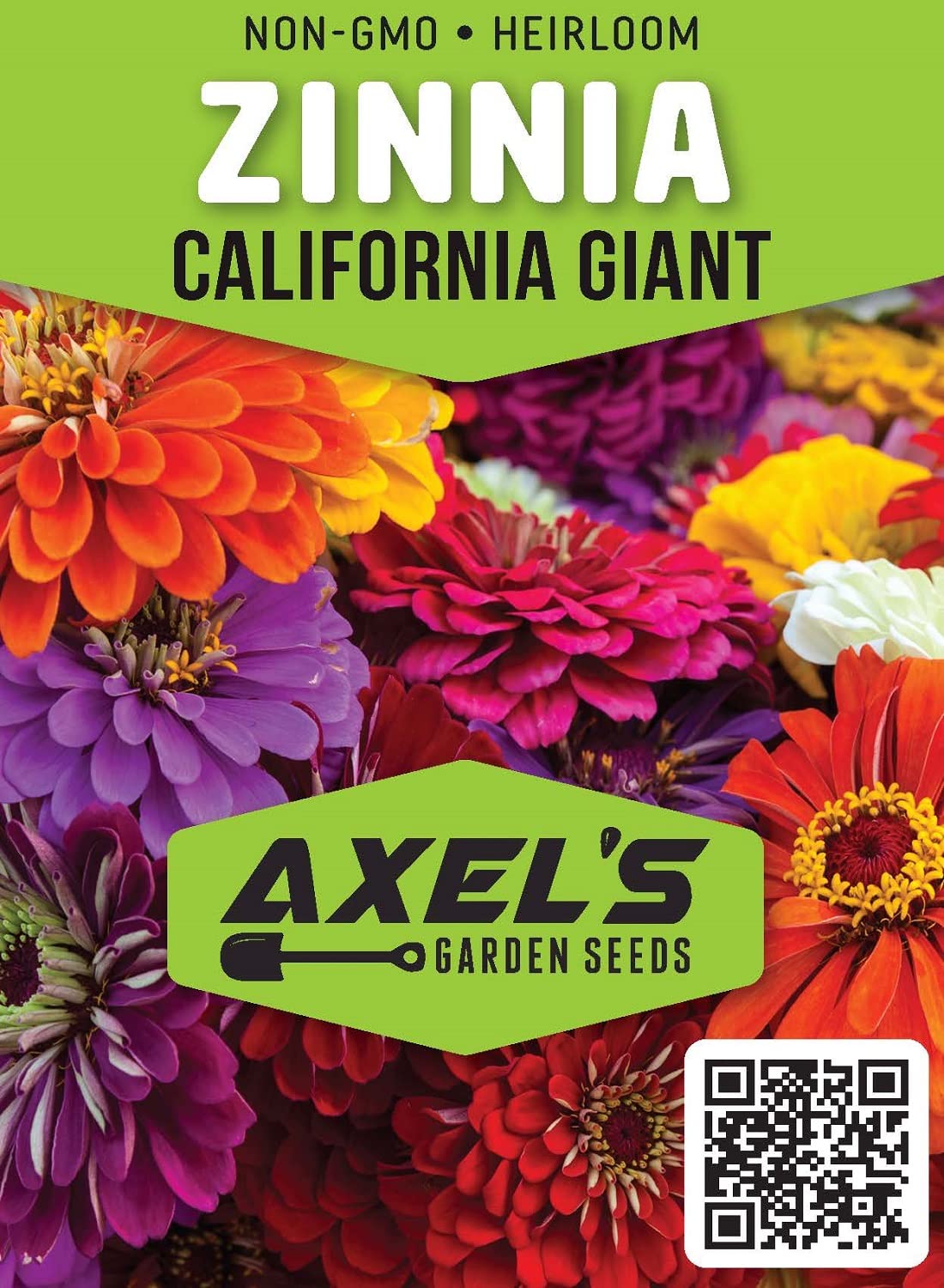 California Giant Zinnia Seeds for Planting | 50 Zinnia Seeds to Plant in Your Outdoor Garden | Non-GMO Heirloom Annual Flower Seeds | Buy in Bulk | Multi-Color (4 Packs)