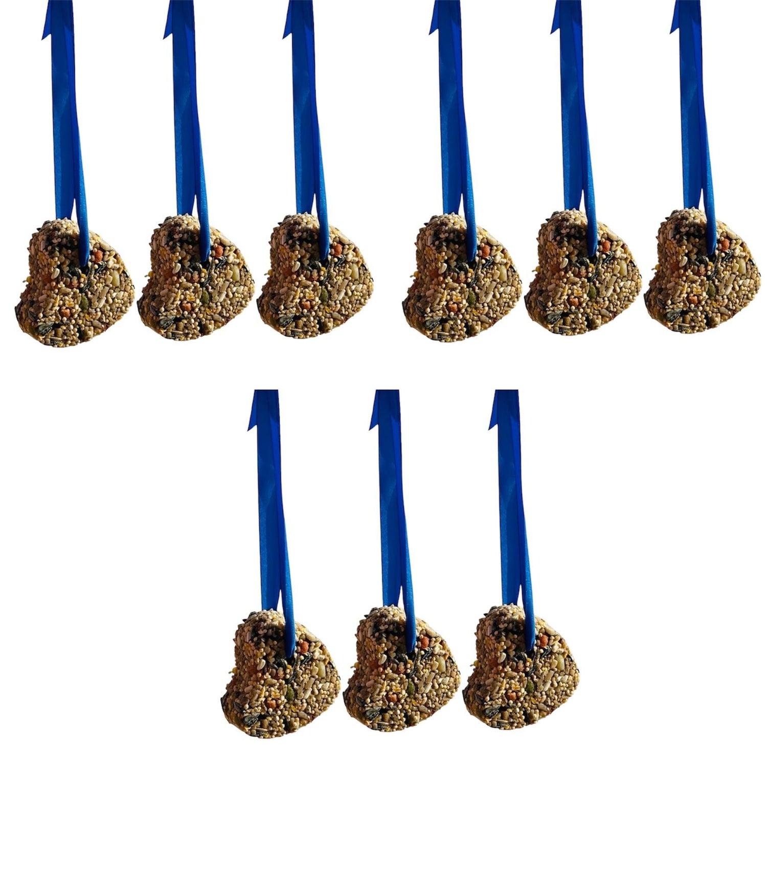 Heart Shaped Bird Feed Cakes, Hanaging Ribbon Included - Bird Watching, Attract Cardinal, Chickadee, Finch and More