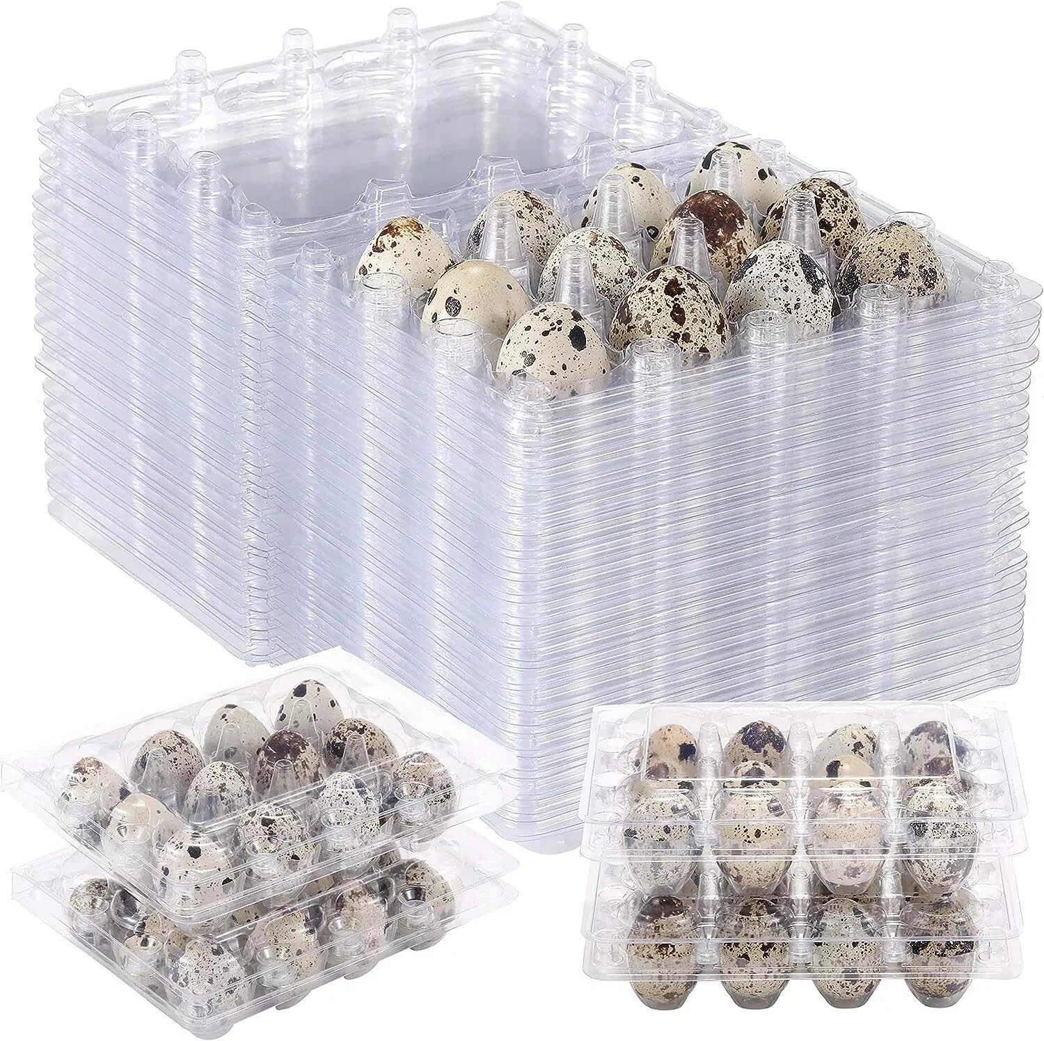 100 Pcs Quail Egg Cartons, 12 Grids Small Egg Storage Holders, Bulk Carton Trays for Small Eggs, Quail, Pheasant, Pigeon Eggs