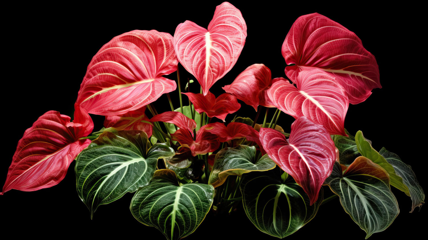 10 Crimson Skye Caladium Bulbs for Planting - Perennial Hosta, Elephant Ears, Fancy (10 Bulbs)
