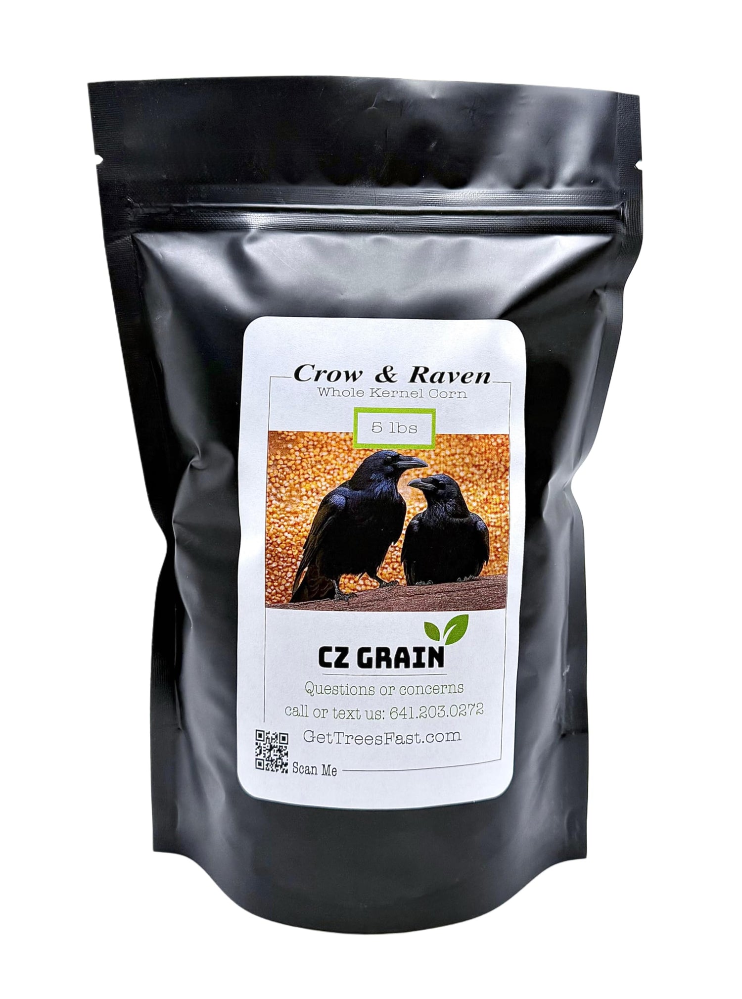 5 Pounds Premium Corn for Feeding - Bird Food for Crows and Ravens, Grown in Iowa, 5 lb Resealable Bag