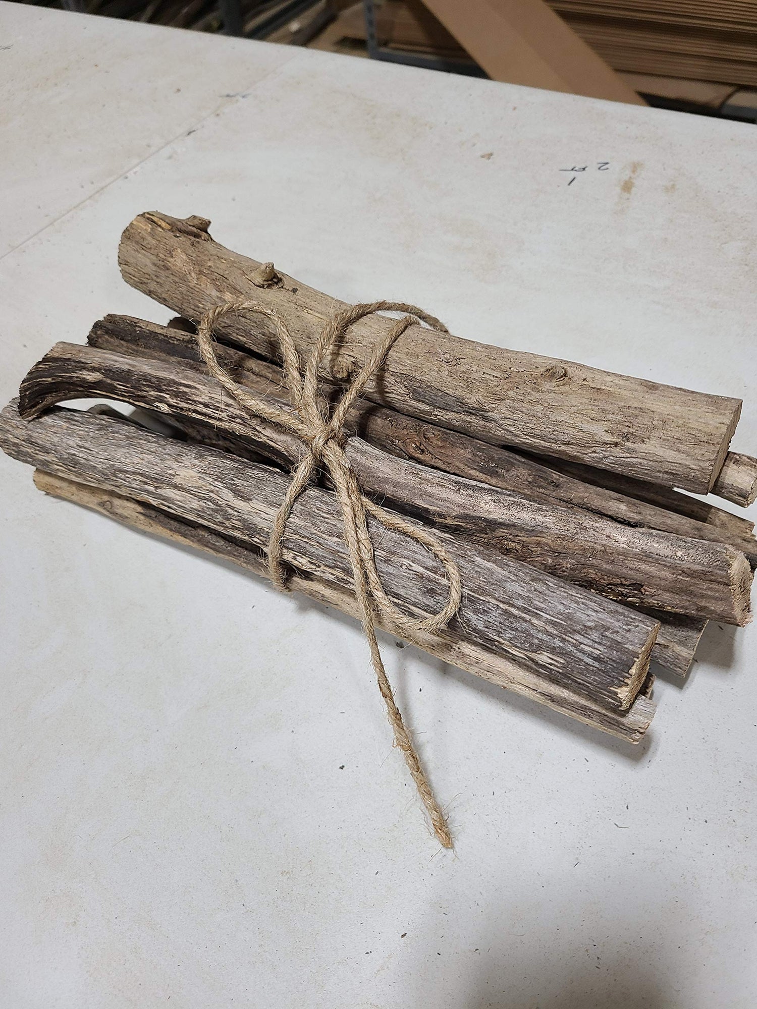 10 Pieces of Driftwood Sticks and String - Approx. 12 Inches Long. Great for Crafts and Decoration