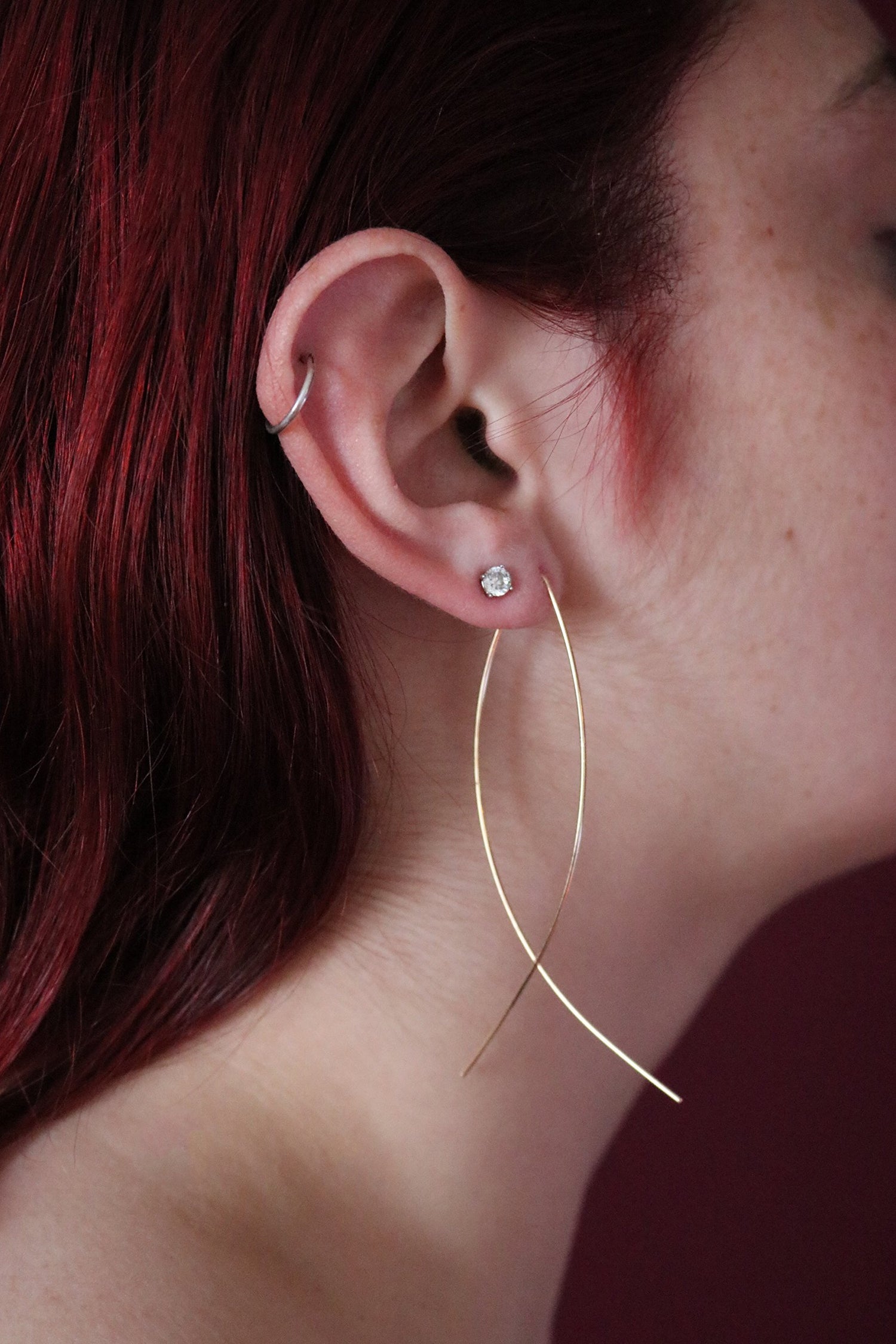 The Original Jesus Fish GHOTI Minimalist Christian Earrings in Gold