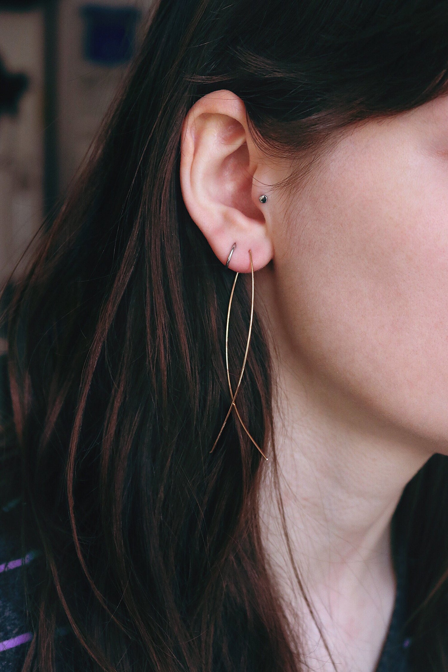 The Original Jesus Fish GHOTI Minimalist Christian Earrings in Gold