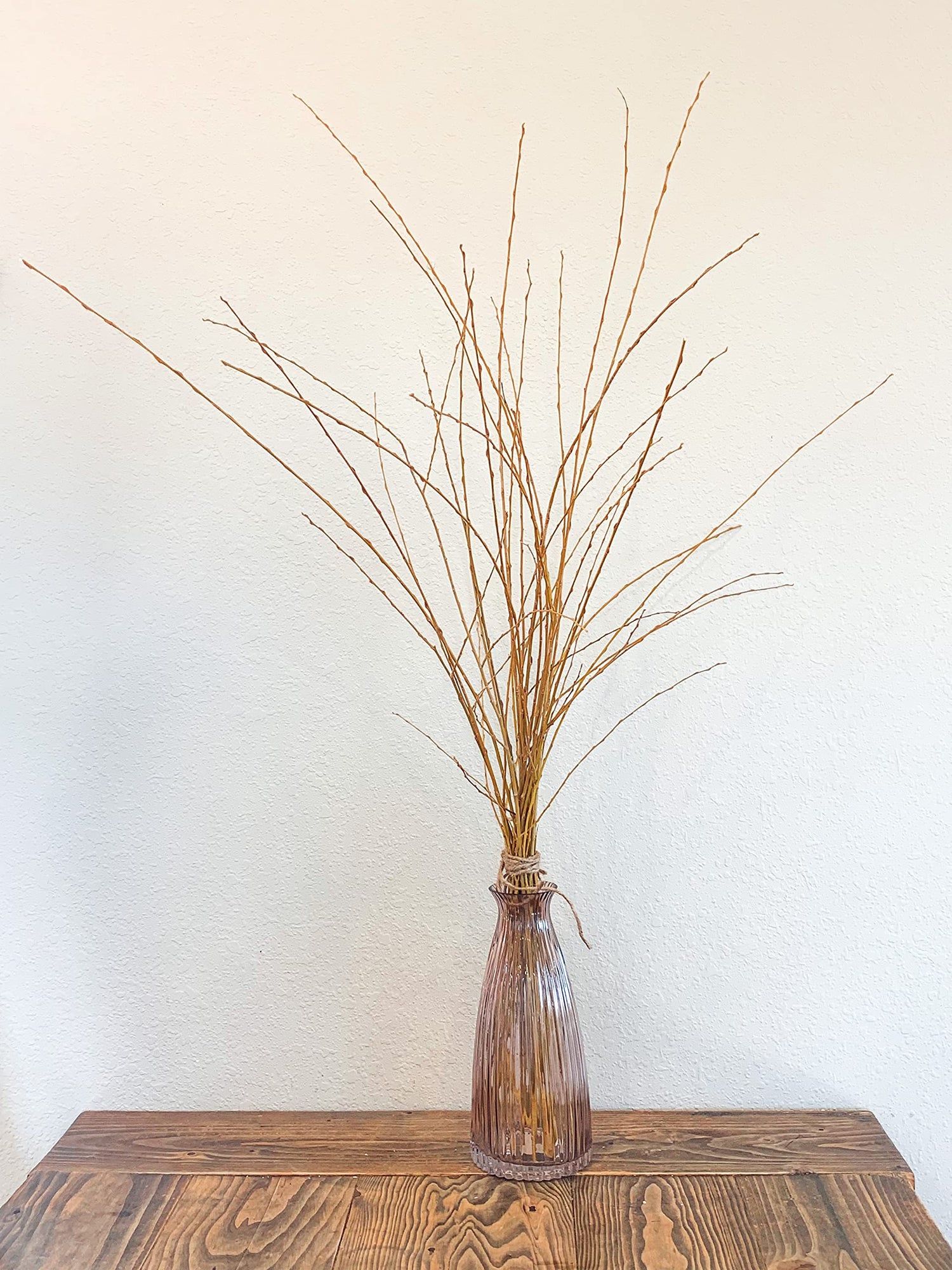 16 Gold Weeping Willow Branch Tips - Great for Decoration, Vase Filler, Wedding or Event Decor - Approx. 3 Foot Tall - Vase Not Included